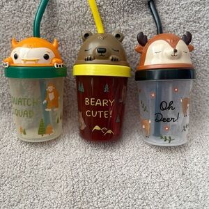 X3 Cute Animal-Themed Sippy Cups